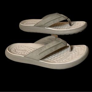 Crocs Men’s Flip Flops Size 13 Yukon Vista II LiteRide khaki Slip On Thong